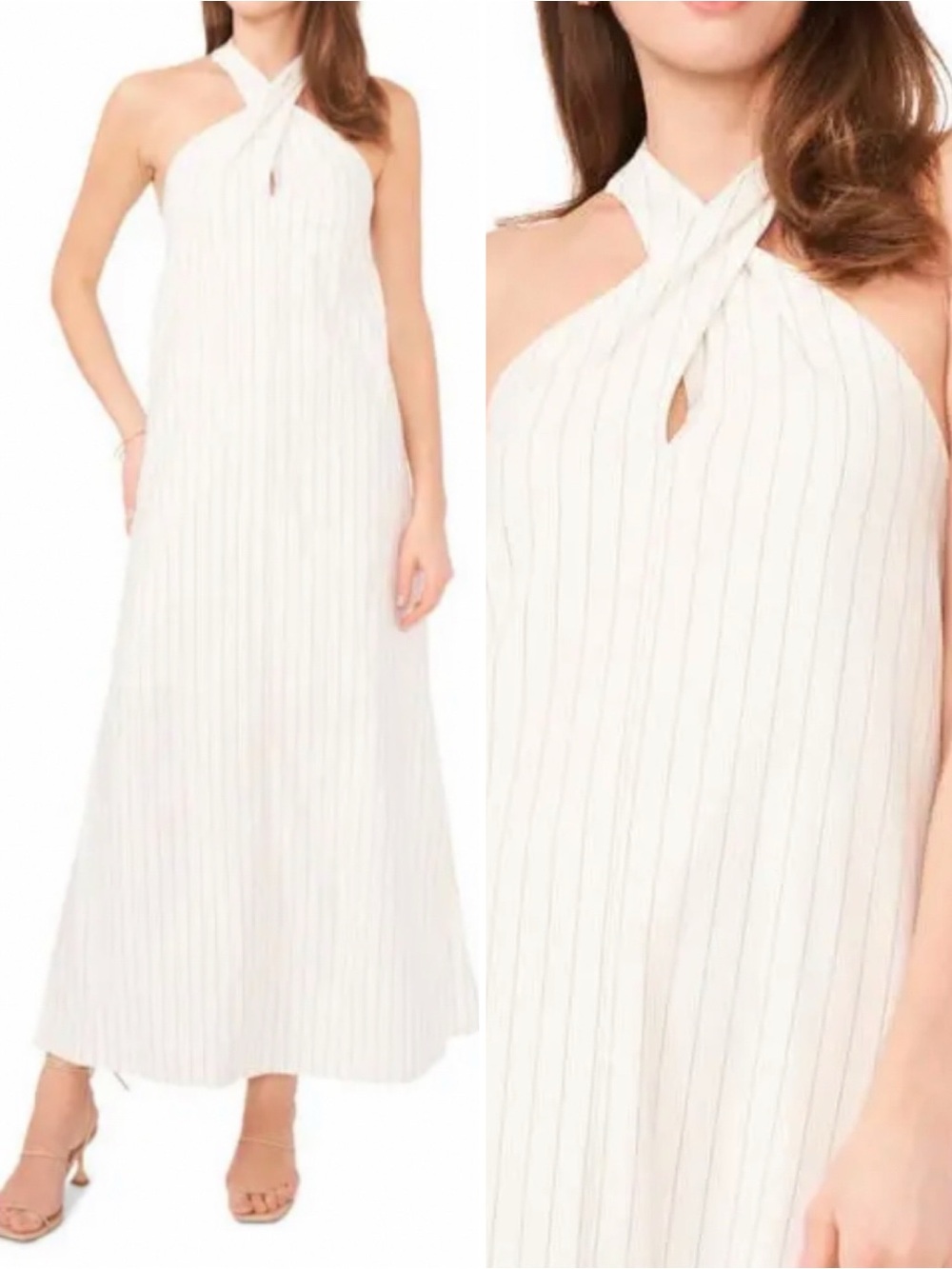 Halogen Twist Neck Maxi Dress